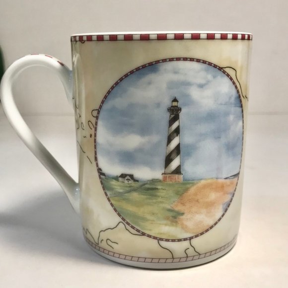 Cape Hatteras Lighthouse Light Coffee Cup Mug American Atelier At Home Porcelain - Picture 5 of 13